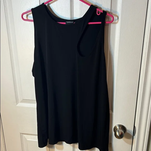torrid Studio Knit High Neck Asymmetrical Cut Out Top size 3X - Picture 3 of 6
